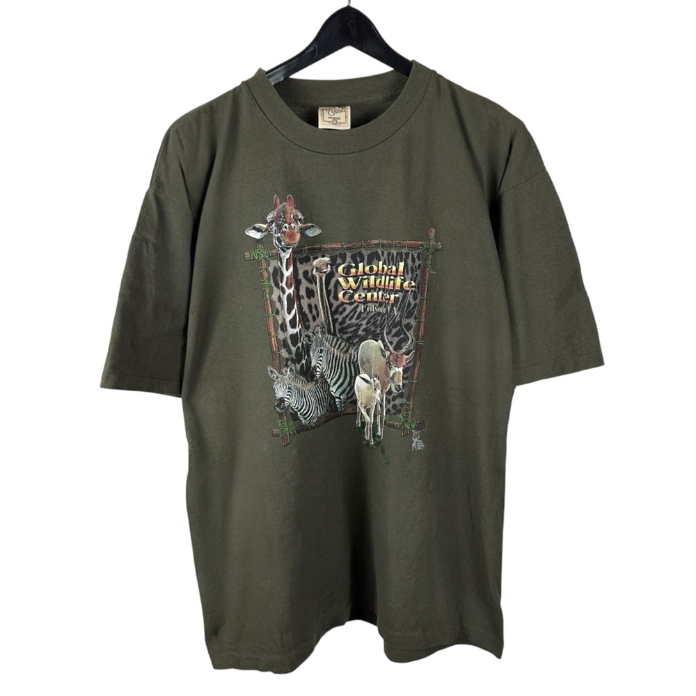 Vintage 90s Global Wildlife Center Folsom Animal Nature Graphic Shirt Size XL